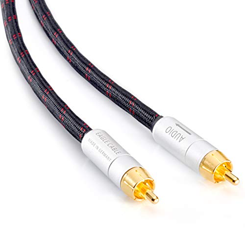 Eagle Cable by INAKUSTIK – 10070107 – High End Deluxe Audiokabel | 0,75m | Made in Germany | OFC-Kupferleiter | gelackte 0,10 mm Kupferlitzen | Luftgeschäumte PE Isolation | 24k vergoldete Stecker von Inakustik