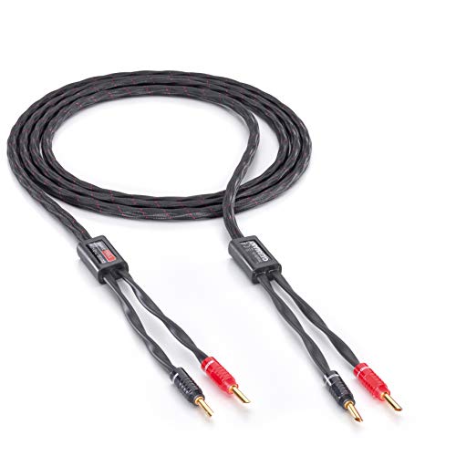 Eagle Cable by INAKUSTIK – 31070031 – High End Deluxe Lautsprecherkabel | Made in Germany - audiophiles LS-Kabel - 4x2,97 mm² | Concentric Copper OFC-Leiter | 2x3m Set | 24k vergoldete Kabelschuhe von Inakustik