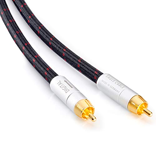 Eagle Cable by INAKUSTIK – 31370107 – High End Deluxe Digitalkabel | 0,75m | S/PDIF Koaxialkabel | 75 Ohm - Geringer Jitter | Made in Germany | Massiver OFC-Leiter | 4-fache Schirmung von Inakustik