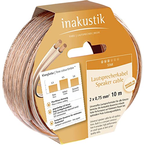 In-akustik Star Lautsprecherkabel 2x 0,75 mm² Ring 10 m (40 Stück/Karton) von Inakustik