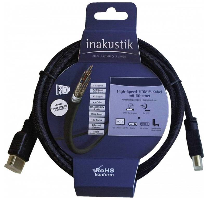 Inakustik Inakustik HDMI Kabel 1,5 m - High Speed HDMI Kabel Elektro-Kabel, HDMI, HDMI, Hochgeschwindigkeits-Datenübertragung von Inakustik