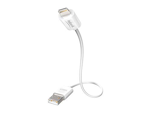 in-akustik – 00440202 – Premium iPlug Kabel | Für den Datenaustausch von Apple-Geräten mit PC, Laptop etc. und Ladekabel für iPad, iPhone, iPod. | 2,0m in Weiß | Apple Lightning > USB-A - 2-fache Abschirmung von Inakustik