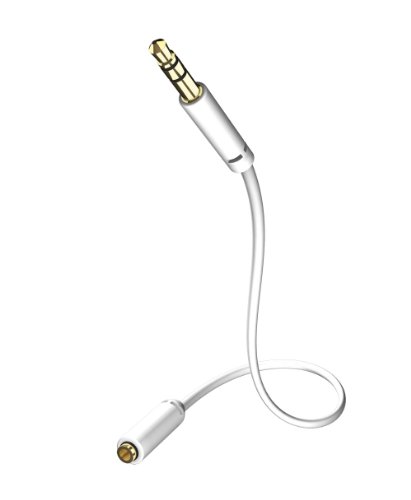 inakustik – 003105015 – Star 3,5mm Klinken-Verlängerungskabel | Für die Verlängerung von Kopfhörerkabeln mit 3,5mm Klinkenanschluss | 1,5m in Weiß | Separater Folienschirm gegen äußere Störeinflüsse von Inakustik