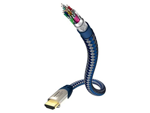 inakustik – 0042308 – Premium Standard HDMI Kabel mit Ethernet | Für die Übertragung von Ultra HD Signalen | 8m in Blau | 2160p - 4K 25/30Hz - Audio Return Channel - HD-Audio von Inakustik