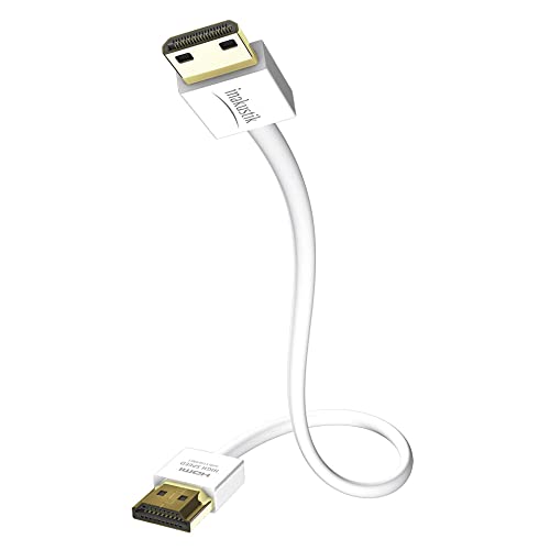 inakustik – 004246815 – Premium High Speed HDMI 2.0 Kabel mit Ethernet |Ultra Flacher Aufbau |Ultra HD| 1,50m in Weiß | 2160p - 4K@50/60Hz - Audio Return Channel - HDR-Support - HD Audio von Inakustik