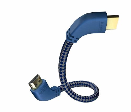 inakustik – 00425015 – Premium High Speed HDMI 2.0b Kabel mit Ethernet | gewinkelte Stecker für platzsparenden Anschluss | 2,0m in Blau/Silber | 2160p - 4K@50/60Hz - ARC - HDR-Support - HD Audio von Inakustik