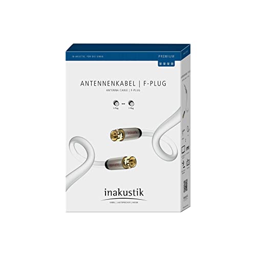 inakustik – 004262015 – Premium F-Plug Antennenkabel | Für die Anforderungen bei hochauflösenden Fernsehformaten (HDTV) entwickelt | 1,5m in Weiß | 100 dB - 3-fache Abschirmung - Massivleiter von Inakustik