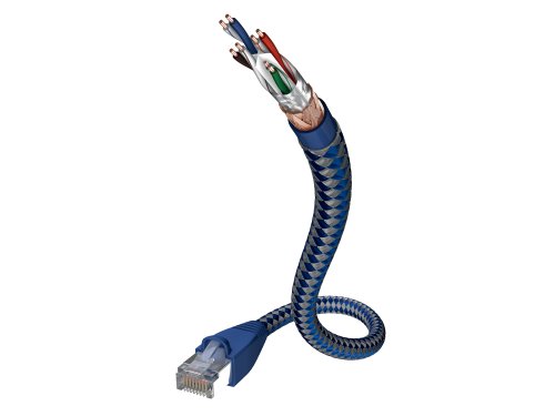 inakustik – 00480302 – Premium CAT6 Netzwerkkabel | LAN-Kabel für HD Audio- und HD Video-Streaming | 2,0m in Blau/Silber | 2-Fach geschirmt - Dicke Datenleiter (AWG 24) - SF-UTP Ausführung von Inakustik