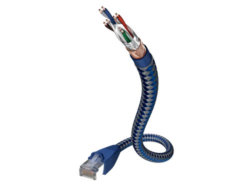 inakustik – 00480303 – Premium CAT6 Netzwerkkabel | LAN-Kabel für HD Audio- und HD Video-Streaming | 3,0m in Blau/Silber | 2-Fach geschirmt - Dicke Datenleiter (AWG 24) - SF-UTP Ausführung von Inakustik
