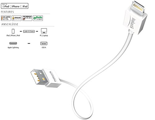 inakustik 440203 3 m USB A Beleuchtung Weiß Kabel USB – Kabel USB (3 m, USB A, Beleuchtung, männlich/männlich, weiß, recht) von Inakustik