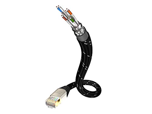 inakustik Exzellenz High-End CAT6 Netzwerkkabel RJ45 SF-UTP Schwarz/Silber 1,0 m von Inakustik