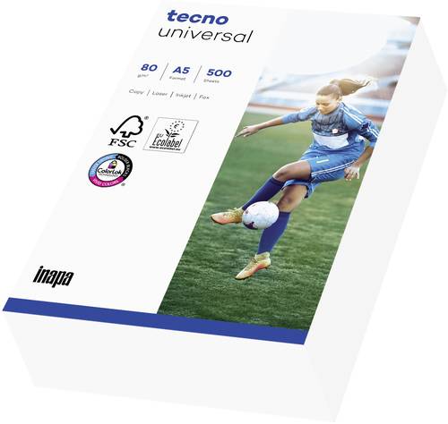 Inapa Tecno Universal 2100011541 Universal Druckerpapier Kopierpapier DIN A5 80 g/m² 500 Blatt Weiß von Inapa Tecno