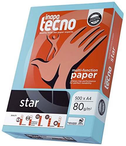 Inapa tecno 0139 080 19 00 2 Multifunktionspapier Star, A3, holzfrei, 80 g/qm, 500 Blatt, weiß von Inapa Tecno