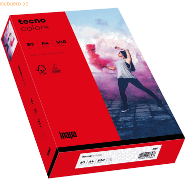 Inapa Multifunktionspapier tecno colors A4 80g/qm VE=500 Blatt intensi Inapa Multifunktionspapier tecno colors A4 80g/qm VE=500 Blatt intensi von Inapa