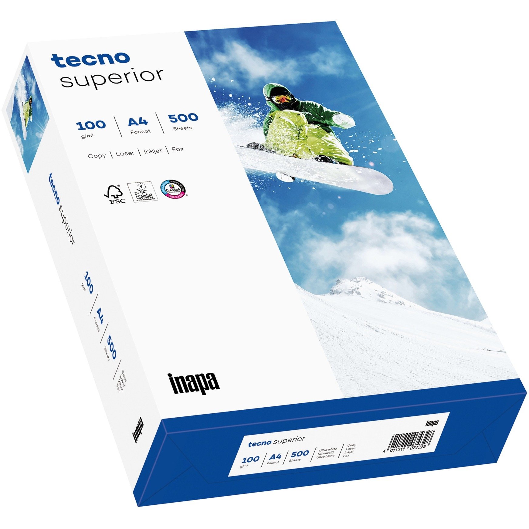 Tecno Superior 100g 210x297 R, Papier von Inapa