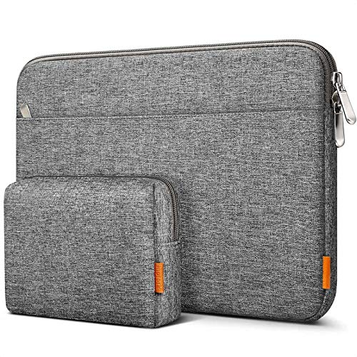 Inateck 15.6 Zoll Laptoptasche 15 Zoll Hülle Tasche Notebook Sleeve Schutzhülle Case, spritzwassergeschützt, mit Zubehörtasche, Grau von Inateck