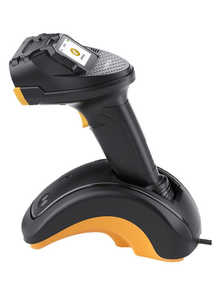 Inateck 1D/2D QR Wireless Barcode Scanner, mit Touchscreen Handscanner, (CMOS+CCD Dual Module, Größere Reichweite, Unterstützt App SDK) von Inateck