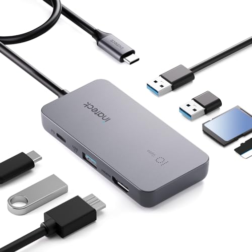 Inateck 7 in 1 USB C Hub mit 4K HDMI, PD 100W, 3 USB A 3.2 10Gbps, SD/TF Kartenleser, 50cm Kable, kompatibel mit Windows 7/8/10/11, Mac OS，Linux von Inateck