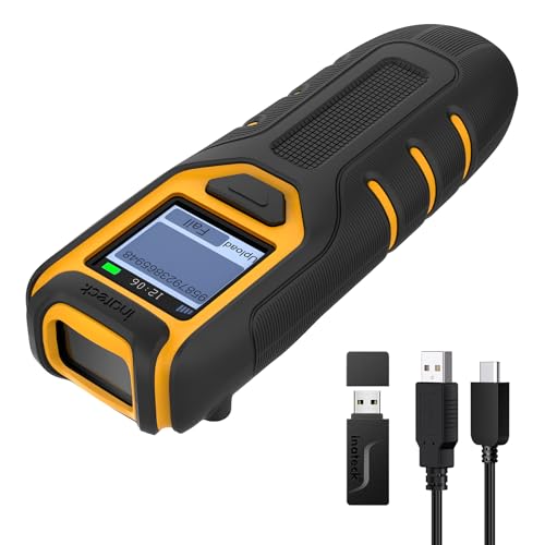 Inateck Barcode Scanner Bluetooth, 1D 2D QR Code Scanner Kabellos 2.4GHz, tragbarer kabelloser Barcode-Scanner mit Bildschirm, Handscanner mit APP und SDK, BCST-47 von Inateck