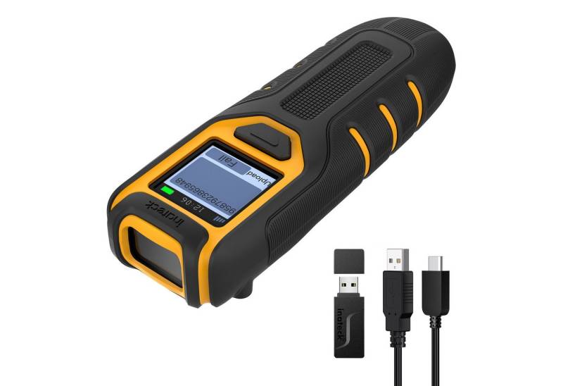 Inateck Barcode Scanner Bluetooth, 1D 2D QR Code Scanner Kabellos 2.4GHz Handscanner, (tragbarer kabelloser mit Bildschirm) von Inateck