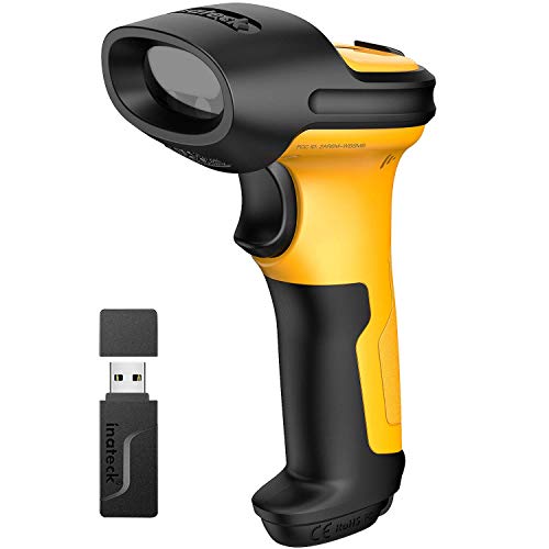 Inateck Barcode Scanner Wireless 2.4GHz, Akku mit 2600 mAh, 60 m Reichweite, automatisches Abtasten für schnelles und präzises Scannen, Betriebsdauer ca. 1 Monat, P6 von Inateck