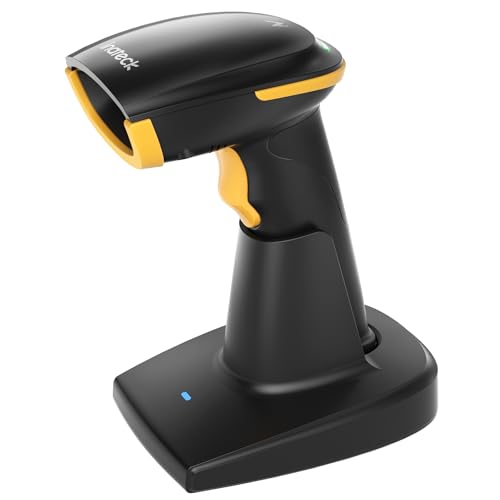 Inateck Bluetooth Barcode Scanner 2D, drahtloser 2D QR Code Scanner mit 2600 mAh Akku und intelligenter Ladestation, Handheld Scanner unterstützt AI, APP, SDK, BCST-36 von Inateck