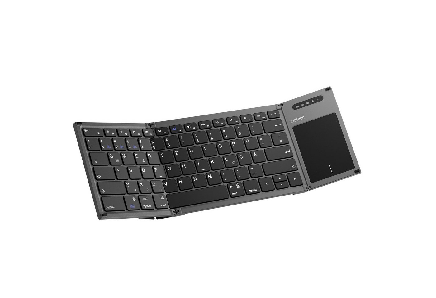 Inateck Bluetooth Mini Faltbare Tastatur, AI-Tastatur mit Touchpad Wireless-Tastatur (mit 3 Bluetooth-Kanälen) von Inateck