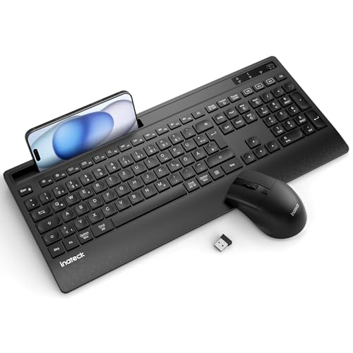 Inateck Ergonomisches Tastatur Maus Set Kabellos,Funktastatur QWERTZ in voller Größe,2,4 G/2 Bluetooth,mit Handballenauflage, Geräuschlos Tastatur für Mac, Windows, Computer, Laptop, PC,Smart TV Inateck Ergonomisches Tastatur Maus Set Kabellos,Funktastatur QWERTZ in voller Größe,2,4 G/2 Bluetooth,mit Handballenauflage, Geräuschlos Tastatur für Mac, Windows, Computer, Laptop, PC,Smart TV von Inateck