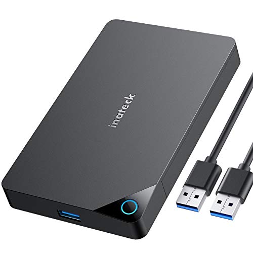 Inateck Festplattengehäuse 2 5 Zoll USB 3.0, Externes HDD Gehäuse für 7 mm/ 9,5 mm 2,5" SATA HDD und SSD, Unterstützt UASP, Werkzeuglos (FE2013) von Inateck