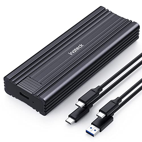 Inateck M.2 NVMe Gehäuse mit USB 3.2 Gen 2 Übertragung, unterstützt M.2 SATA und NVMe SSD (2242, 2260, 2280) mit USB A zu C und USB C zu C Kabel, werkzeuglos von Inateck