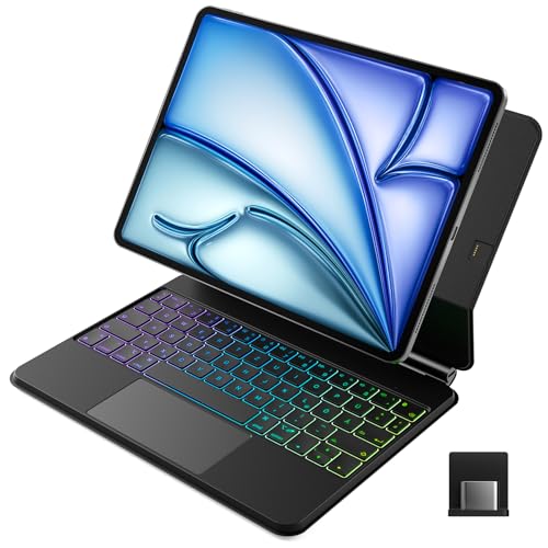 Inateck NEO Magic Tastatur Hülle für iPad Air 11 Zoll M3/M2 (2025/2024),Air 5/4, iPad Pro 11''(4/3/2/1), Magic Keyboard mit Smart Connector, 3-Zonen Beleuchtung, QWERTZ, KB19117 von Inateck