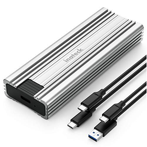 Inateck NVMe M.2 USB 3.2 Festplattengehäuse mit Kühlkissen 10 Gbps , unterstützt M.2 SATA B+M Key und NVMe M key/B+M Key SSD (2242, 2260, 2280) mit USB CC und USB AC Kabel, werkzeuglos, FE2025 von Inateck