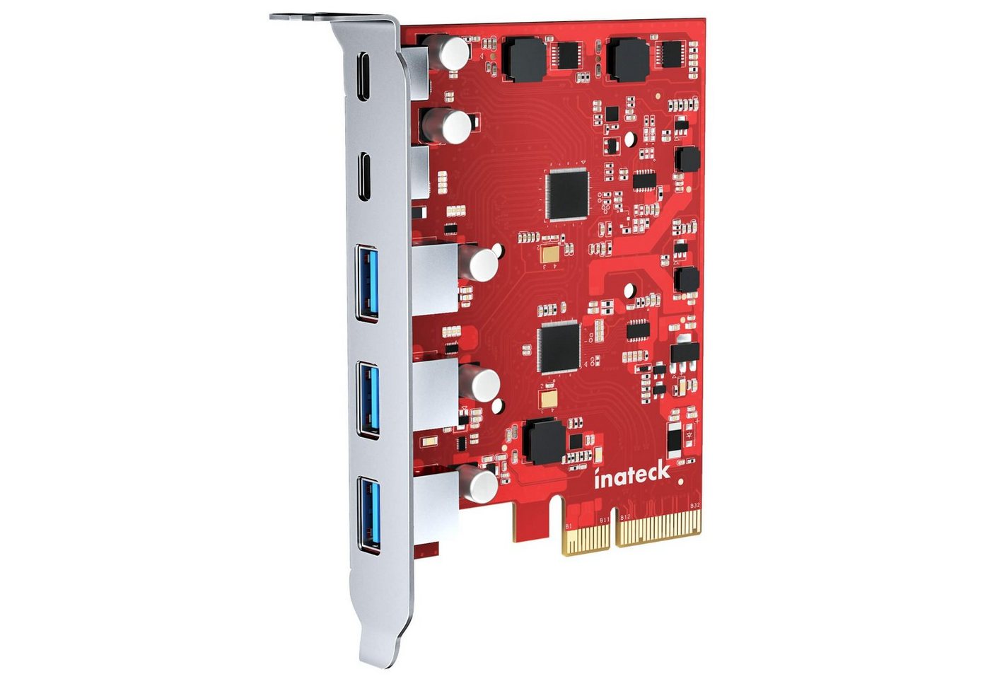 Inateck PCIe zu USB 3.2 Karte mit 20 Gbit/s Bandbreite 3A+2C Ports PC-Controller von Inateck