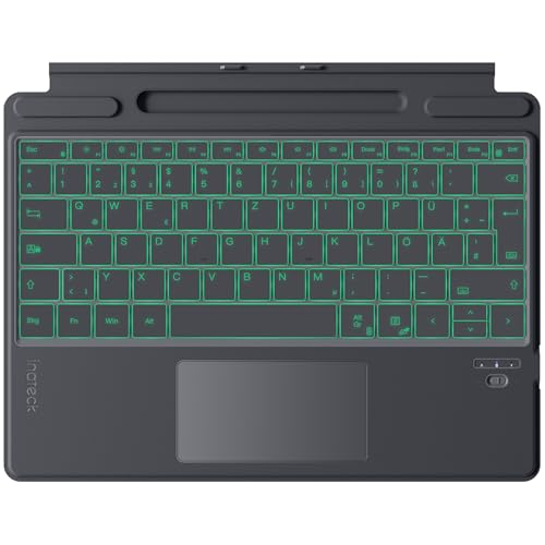 Inateck Surface Pro 9 Tastatur,Kompatibel mit Surface Pro 10/9/8/X, mit Touchpad,Surface Tastatur Bluetooth 7-Farben mit Hintergrundbeleuchtung und Stifthalter, KB05113 von Inateck