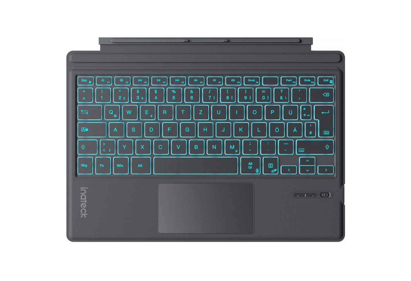 Inateck Surface Pro Tastatur, für Surface Pro 7/7+/6/5/4, mit Trackpad Tablet-Tastatur (Bluetooth 5.3, 7-Farbiger Hintergrund Beleuchtung, QWERTZ) von Inateck