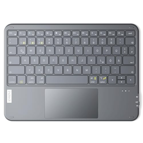 Inateck Tablet Tastatur mit Touchpad, Ultraleichte Tastatur Kabellose QWERTZ Deutsch mit Trackpad, kompatibel mit iPad/Tablet/Windows/Laptop/PC, KB01105 Inateck Tablet Tastatur mit Touchpad, Ultraleichte Tastatur Kabellose QWERTZ Deutsch mit Trackpad, kompatibel mit iPad/Tablet/Windows/Laptop/PC, KB01105 von Inateck