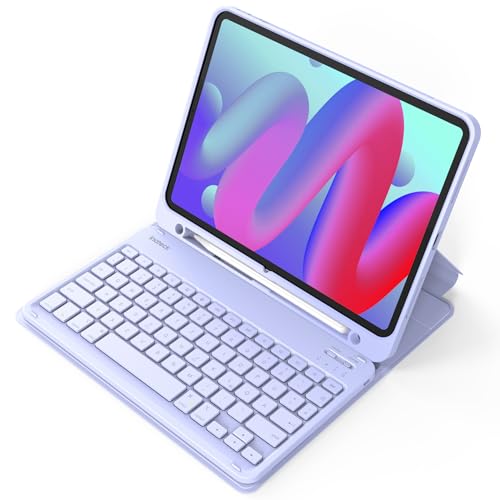 Inateck Tastatur Hülle kompatibel mit iPad 10 Gen. 2022, iPad Air 5/4 (2022/2020) 10,9 Zoll, iPad Pro 11 4/3/2/1, QWERTZ, mit Stifthalter, Abnehmbar, KB04002 (lila) von Inateck