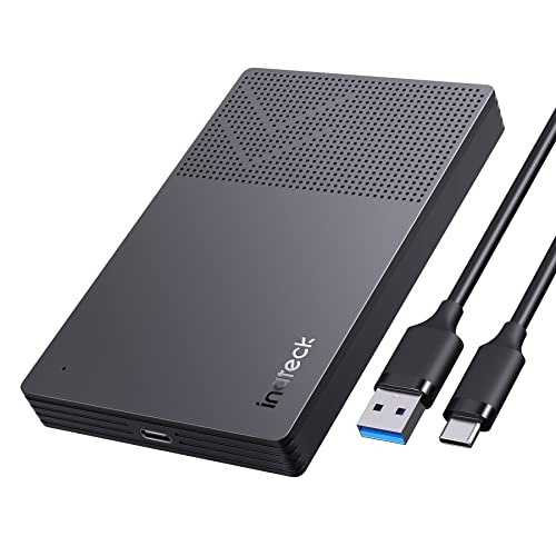 Inateck USB 3.2 Gen 2 Festplattengehäuse für 2,5 Zoll SSD und HDD in Höhe 9.5mm/7mm, bis zu 6Gbps, mit UASP, FE2014 von Inateck