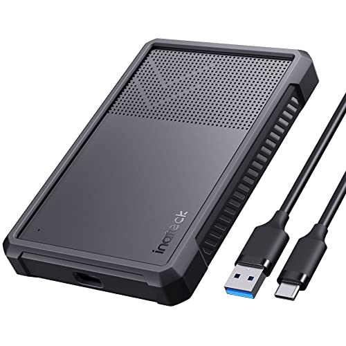 Inateck USB 3.2 Gen 2 Festplattengehäuse mit Silikon-Hülle für 2,5 Zoll SSDs und HDDs, bis zu 6Gbps, mit UASP, FE2016 von Inateck