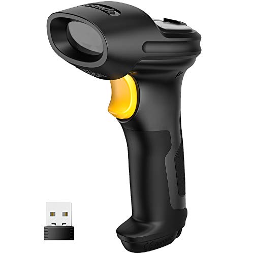 Inateck Wireless Barcode Scanner 2.4 GHz, 35 m Reichweite, automatisches schnelles und präzises Scannen, 15 Tagen Dauerbetrieb, BCST-60 Schwarz von Inateck