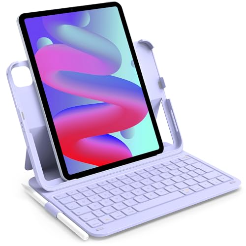Inateck Ultraleichte Tastatur Hülle für iPad Air 6 11 Zoll 2024,iPad 10 Gen. 2022,iPad Air 5/4 (2022/2020) 10,9 Zoll,iPad Pro 11 4/3/2/1, Hoch-/Querformat Ständer, QWERTZ, mit Stifthalter,BK2007 von Inateck
