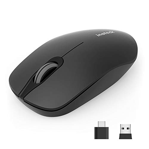 Inateck kabellose Maus, 2.4 GHz Silent Funkmaus mit USB A und Type C Empfänger Drahtlose Maus, 1500 DPI, für Notebook, PC, Laptop, Computer, MacBook von Inateck
