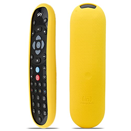 Inbrackets Schutzhülle für Sky-Q-Fernbedienung, stoßfeste Schutzhülle für die neueste Sky-Q-Fernbedienung EC202 – Premium-Silikon-Wabenstruktur (Gelb) von Inbrackets