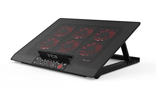INC-601GMS Laptop Kühler mit 6 geräuscharmen Lüftern, LED-Steuerung, 4-Stufen-Regelung, USB-Hub, Höhenverstellung in 6 Stufen, rutschfest, für 12–17 Zoll Notebooks, leise & stark kühlend INC-601GMS Laptop Kühler mit 6 geräuscharmen Lüftern, LED-Steuerung, 4-Stufen-Regelung, USB-Hub, Höhenverstellung in 6 Stufen, rutschfest, für 12–17 Zoll Notebooks, leise & stark kühlend von İnca