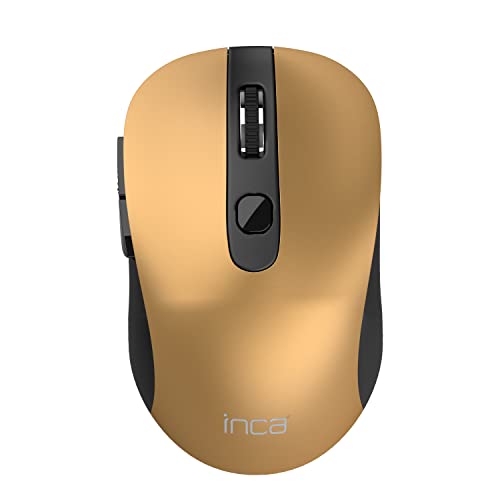 INCA Maus IWM-233RG 1600 DPI,Wirless,6 Tasten,Gold, 2,4GHz von Inca