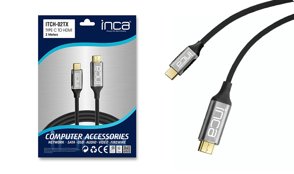 INCA USB Kabel ITCH-02TX Typ C > HDMI, 1.4, 4K30Hz, 2m retail INCA USB Kabel ITCH-02TX Typ C > HDMI, 1.4, 4K30Hz, 2m retail von Inca