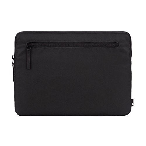 Incase Tasche Compact Sleeve Hülle für Apple MacBook Pro (Retina) 15,4" / Pro 15,4" (2016 - 2019) - Schwarz [Flight Nylon I Zubehörtasche I Kunstfell-Interieur I Reißverschluss] von Incase