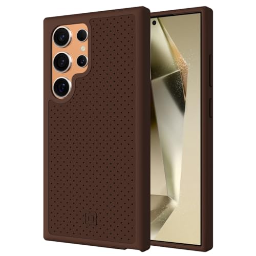 Incipio Cru. Android Schutzhülle für Samsung Galaxy S24 Ultra, reaktionsschnelle Tasten, erhöhte Kanten, kabellos, MagSafe und 5G kompatible Samsung Galaxy-Handyhülle, Braun von Incipio