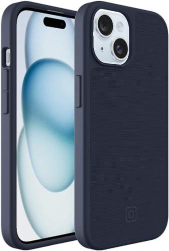 Incipio Cru. iPhone 15, iPhone 14 & iPhone 13 Hülle, Fallschutz, kabellos & 5G kompatibel, plastikfreie recycelte Verpackung & MagSafe kompatibel (Navy Canvas) von Incipio