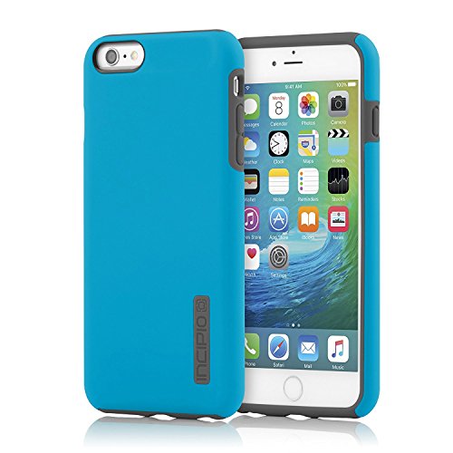 Incipio DualPro Schutzhülle Extrem Robuste, Stoßabsorbierende Hybrid Hülle mit Soft-Touch Beschichtung für Apple iPhone 6 Plus/6s Plus - Cyan/Grau von Incipio